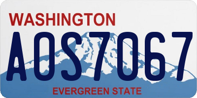 WA license plate AOS7067