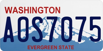 WA license plate AOS7075