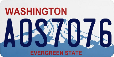 WA license plate AOS7076