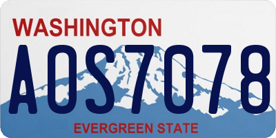 WA license plate AOS7078