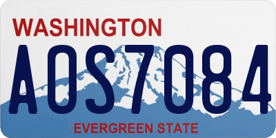 WA license plate AOS7084