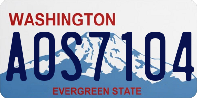 WA license plate AOS7104