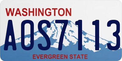 WA license plate AOS7113