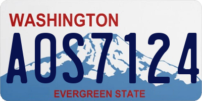 WA license plate AOS7124