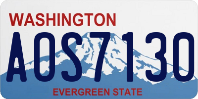 WA license plate AOS7130