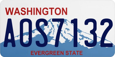 WA license plate AOS7132