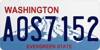 WA license plate AOS7152