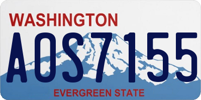 WA license plate AOS7155