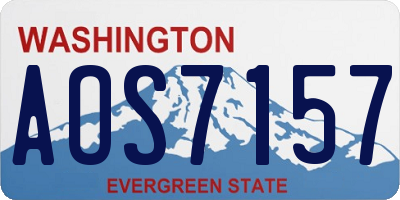 WA license plate AOS7157