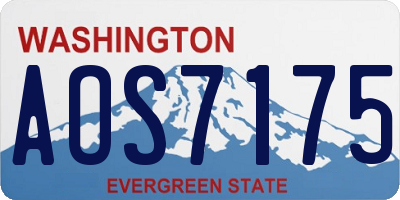 WA license plate AOS7175