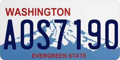 WA license plate AOS7190