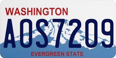 WA license plate AOS7209