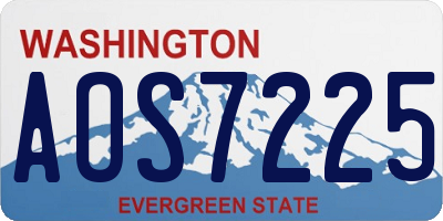 WA license plate AOS7225