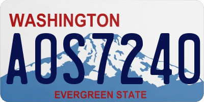 WA license plate AOS7240