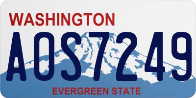 WA license plate AOS7249