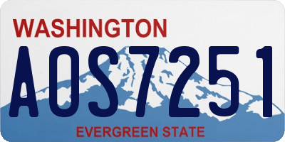 WA license plate AOS7251