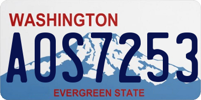 WA license plate AOS7253