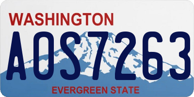 WA license plate AOS7263