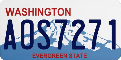 WA license plate AOS7271