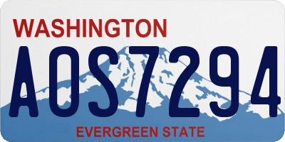 WA license plate AOS7294