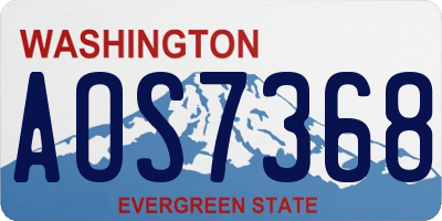 WA license plate AOS7368