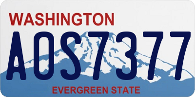 WA license plate AOS7377