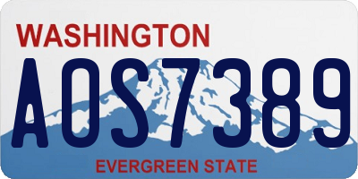 WA license plate AOS7389