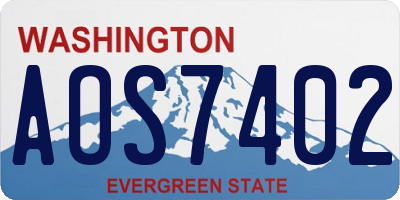 WA license plate AOS7402