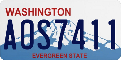 WA license plate AOS7411