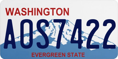 WA license plate AOS7422