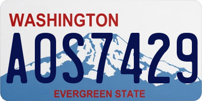 WA license plate AOS7429