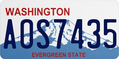WA license plate AOS7435