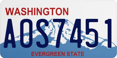 WA license plate AOS7451