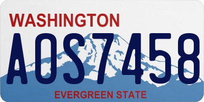 WA license plate AOS7458
