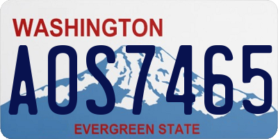 WA license plate AOS7465