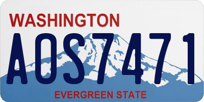 WA license plate AOS7471