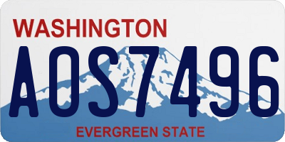 WA license plate AOS7496