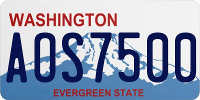 WA license plate AOS7500