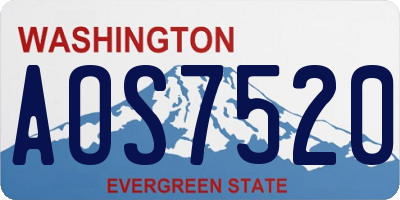 WA license plate AOS7520