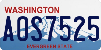 WA license plate AOS7525