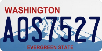 WA license plate AOS7527