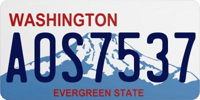 WA license plate AOS7537