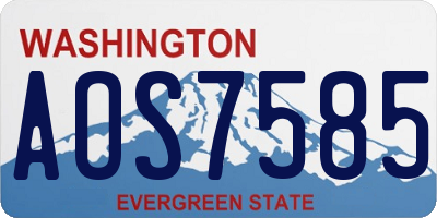 WA license plate AOS7585