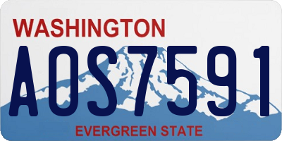 WA license plate AOS7591
