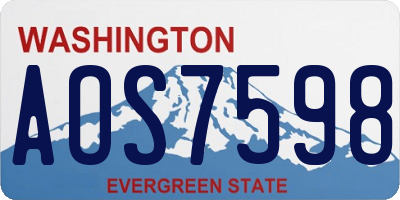 WA license plate AOS7598