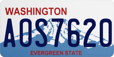 WA license plate AOS7620