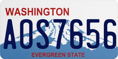 WA license plate AOS7656