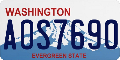 WA license plate AOS7690
