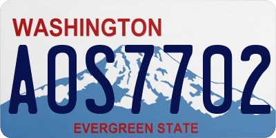 WA license plate AOS7702
