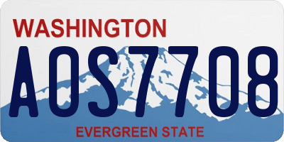 WA license plate AOS7708